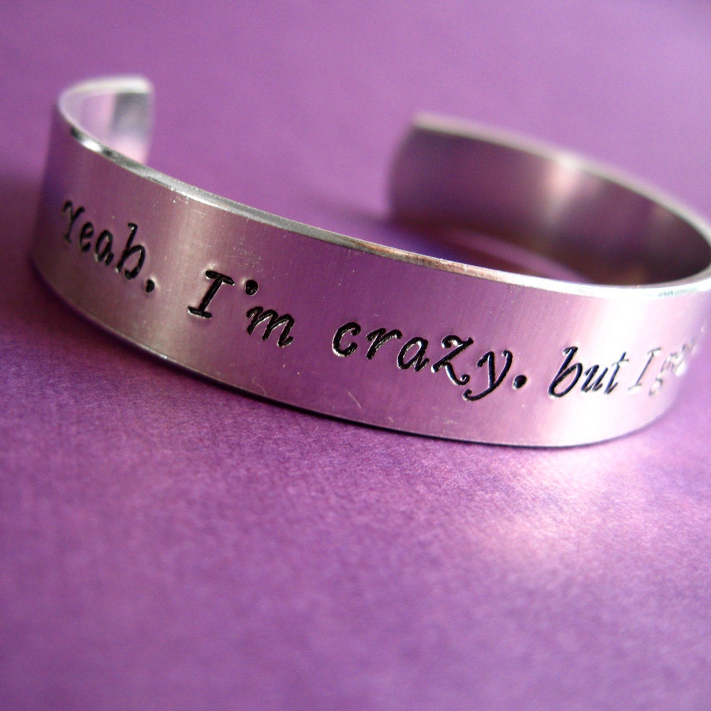 Personalized Cuff Bracelet in aluminum - half inch wide - custom stamped