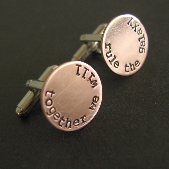 Star Wars Cuff Links -Together we will rule the galaxy -perfect gift for him