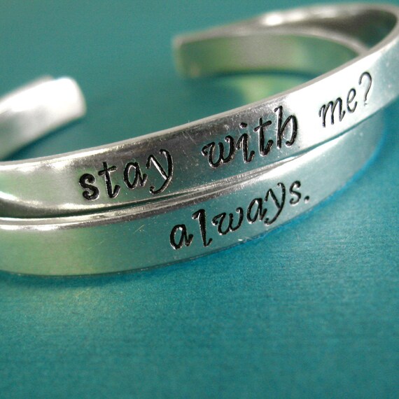 Hunger Games Bracelets - Katniss and Peeta - Set of 2: Stay with me - Always