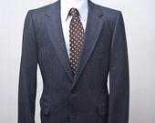 Size 42 Vintage Sport Coat Upcycled with Screen Printed Anchor