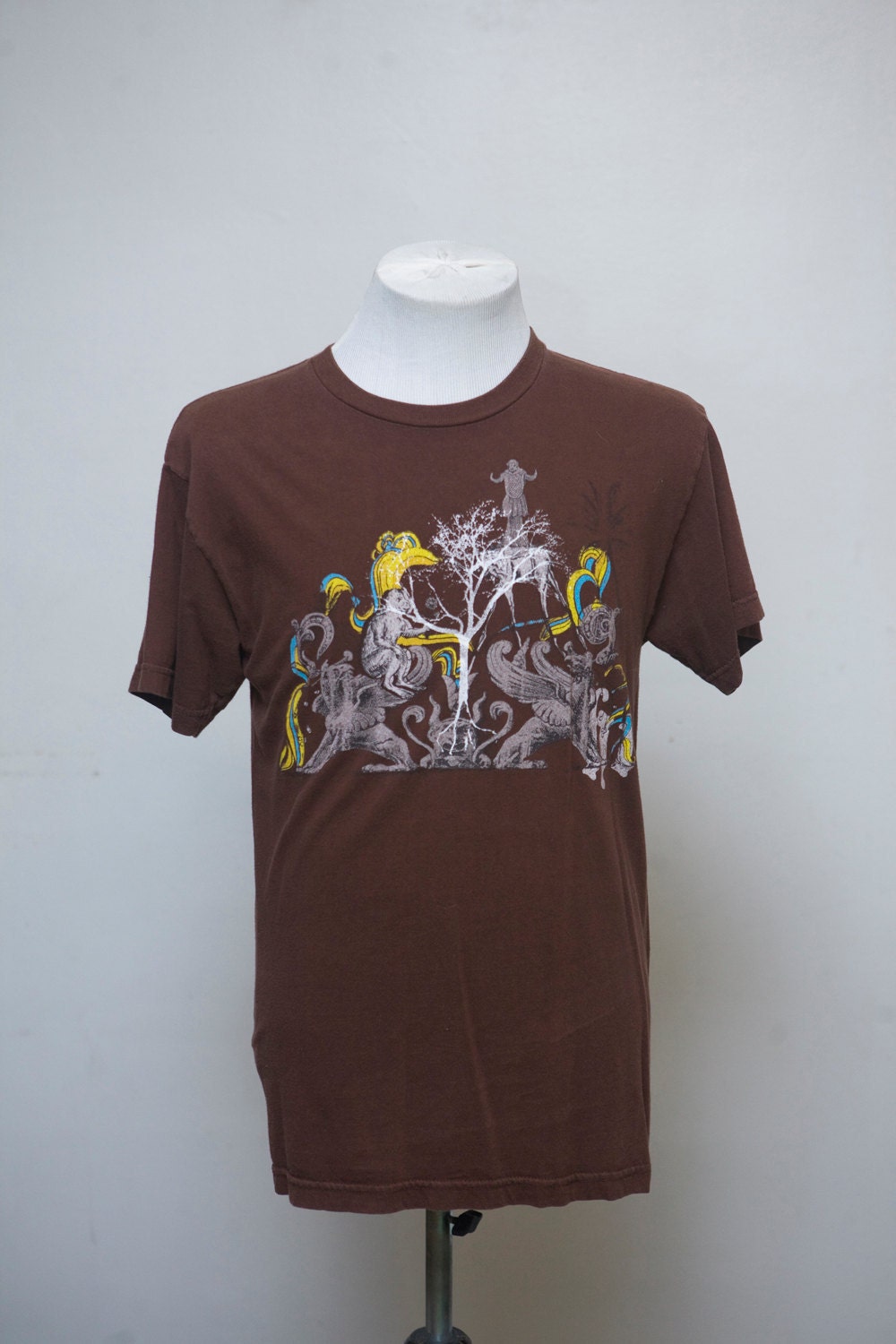 Medium Upcycled Tee Shirt with Screen Printed Tree
