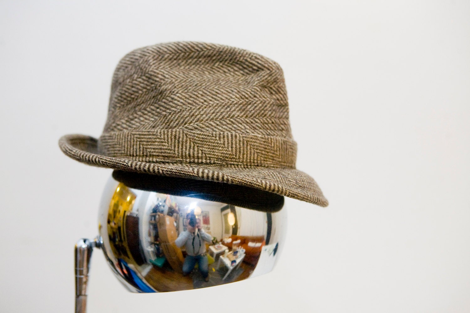 Vintage Tan Tweed Fedora