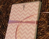 chevron mauve tone on tone with heart flat note cards - set (10)