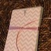 chevron mauve tone on tone with heart flat note cards - set (10)