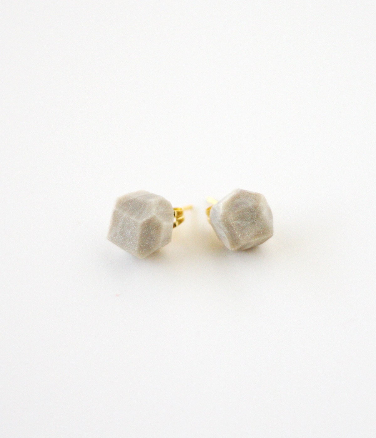 pearl geo earrings