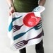 Foodie Tea Towel - Purple and Teal Forks - eco kitchen, home decor, hostess gift, organic cotton