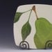 Dinner Plate - Pear Medium Mod Square Plate - Colorful Handpainted Green Pear Ceramic Pottery Dinnerware Serving Mod Home Decor Gifts P-112W