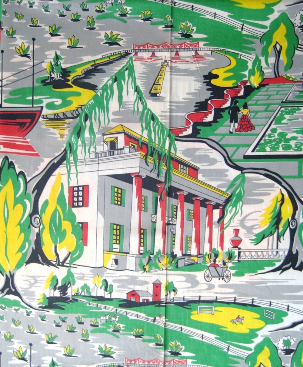 Gone With the Wind Vintage Print Fabric Cotton Yardage