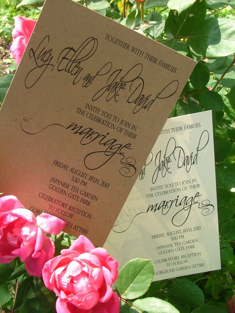 Romantic wedding invitation: swirly wedding invitations Deposit