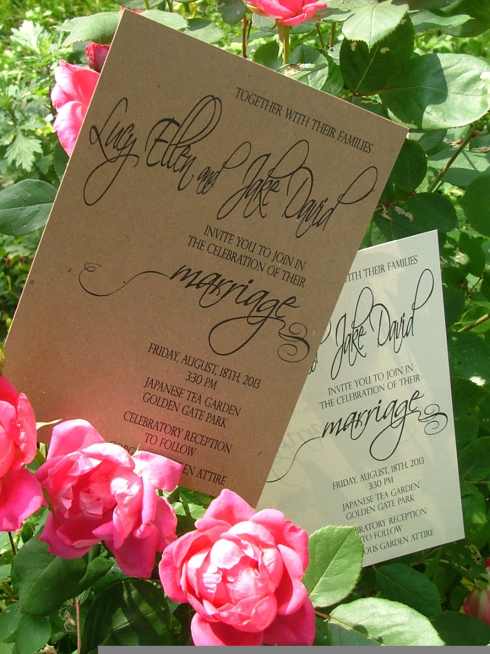 Romantic wedding invitation: swirly wedding invitations Deposit