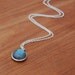 Labradorite Circle and Sterling Silver Necklace