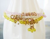 Bracelet, Cubic Zirconia, 14kt Gold Filled, Dangles, Layering, Friendship, Wedding, Bride, Bridal