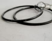 Steel Circles - Black Circle Earrings