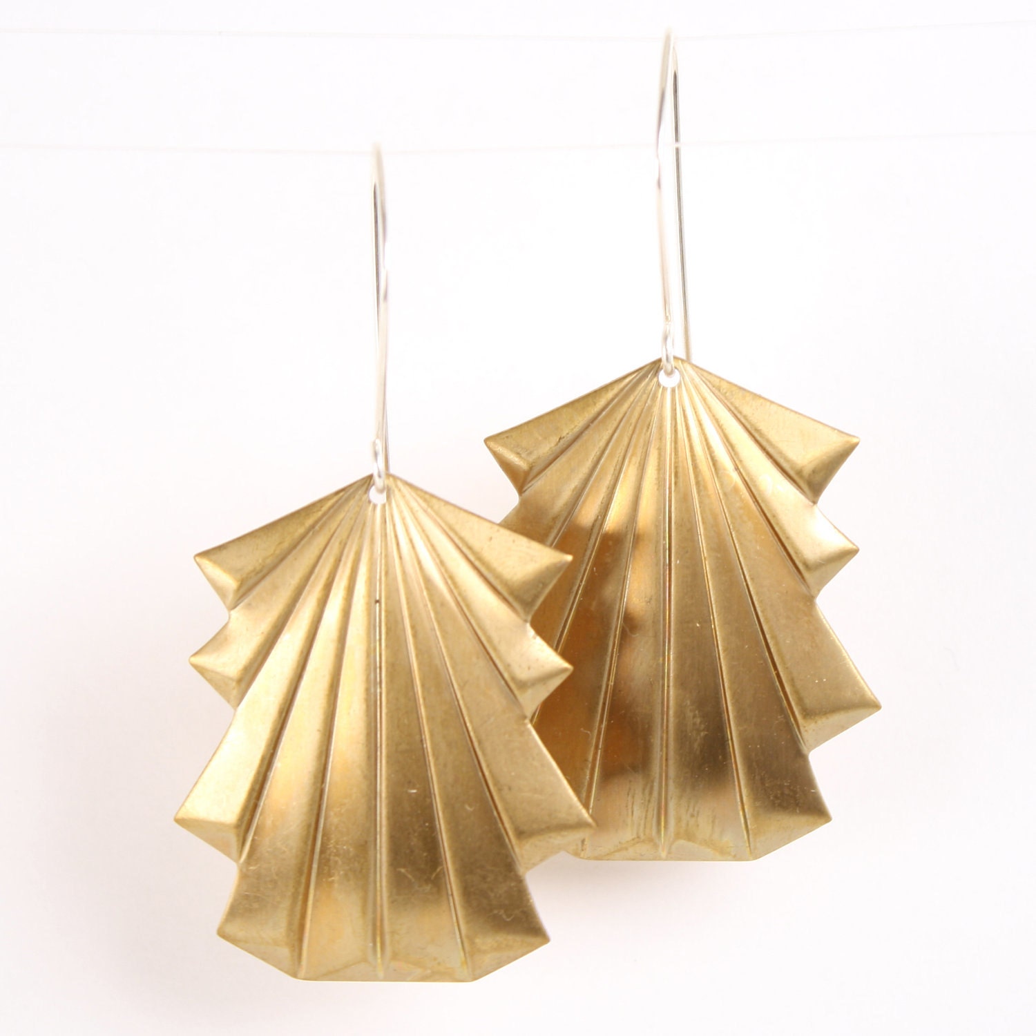 Art Deco earrings - gold - brass - vintage inspired