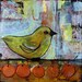 Bird Print 8X8 Signed Art Wall Decor Colorful Emerald Green