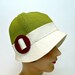 1920s Style Cloche in Chartreuse and Cream Linen - Made to Order in Your Size