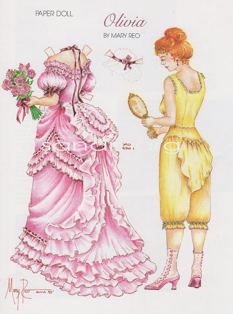 Olivia a Victorian Paper Doll by Mary Reo by sandmarg on Etsy