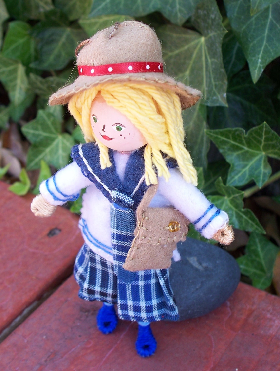 Art Doll Hanging Ornament - Back to School Girl in Uniform