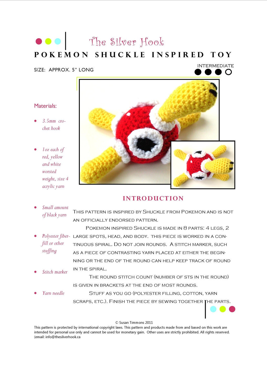 Intermediate Crochet Pattern: Pokemon Shuckle Inspired Toy Amigurumi Crochet Pattern (Original Pattern) PDF Digital Download