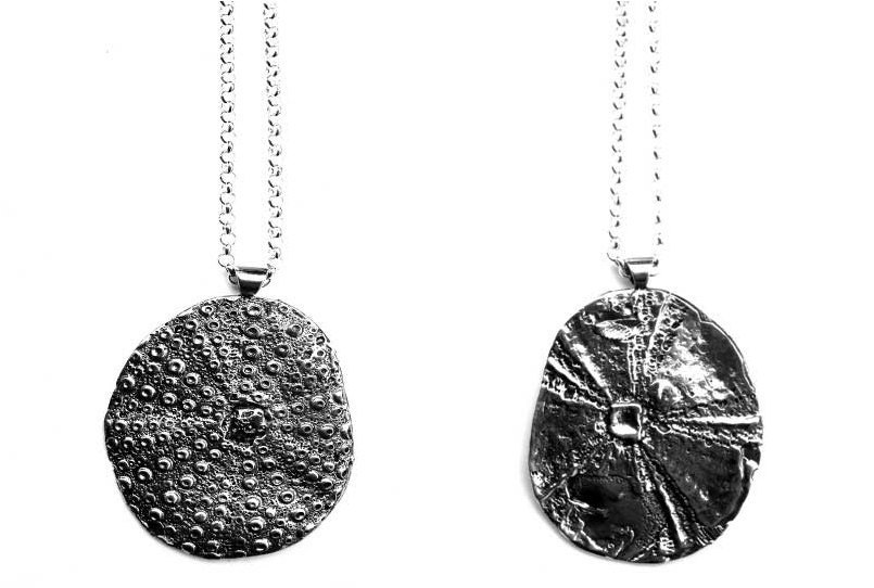 Sea Urchin Necklace Silver pendant Sand dollar