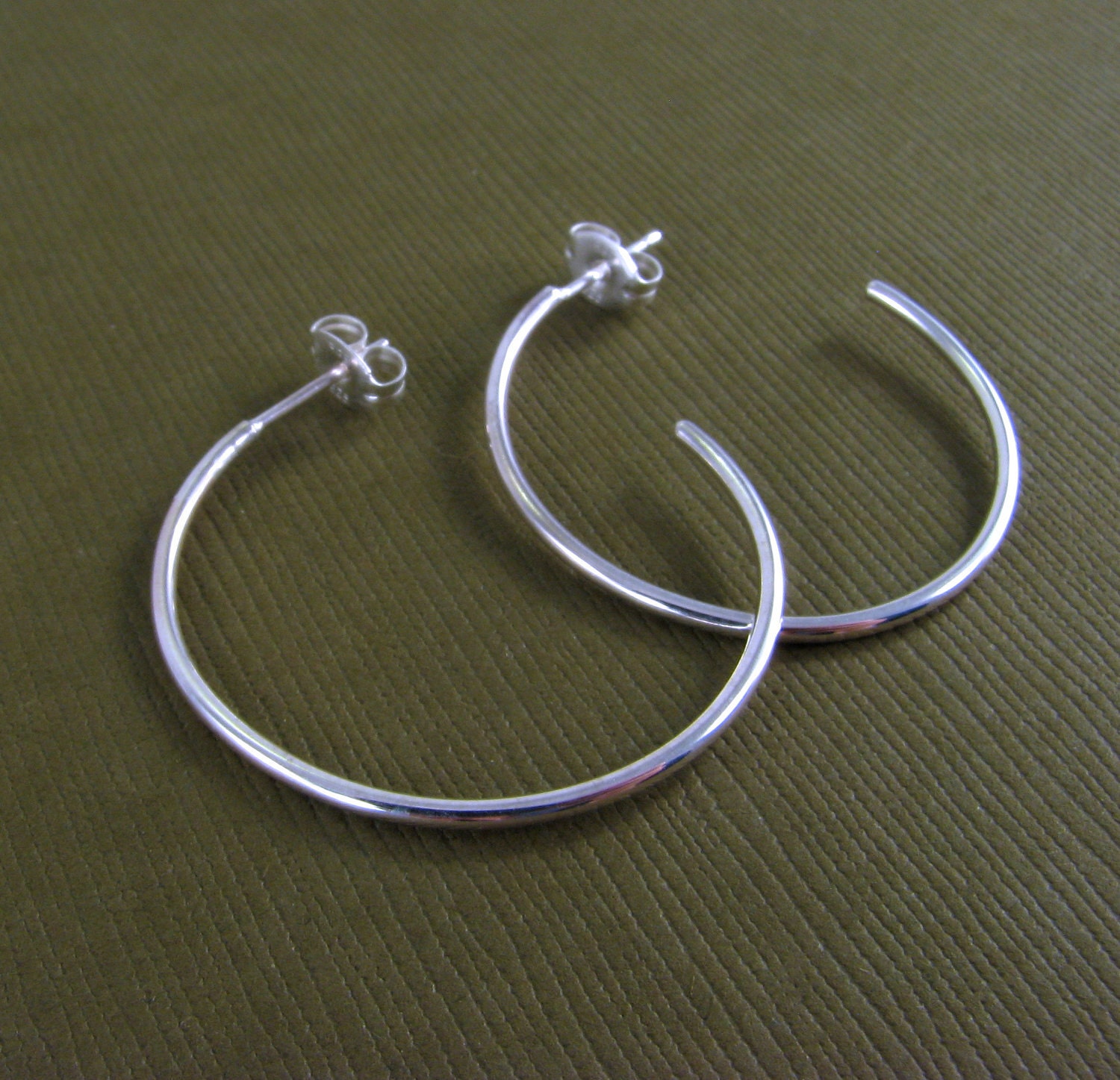 Hoop Earrings Sterling Silver Post Hoop by JessicaCoxJewelry