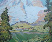 Mount Rainier Washington State National Park Original Vintage Travel Book Plate Number 543