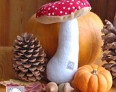 Waldorf Nature Table Mushroom Red Soft Toy 7 inch made from Natural Materials