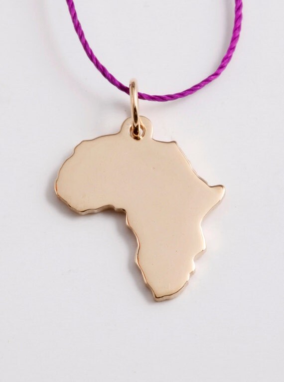10K Solid Gold Africa Pendant or Charm by francesandco on Etsy