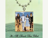 Scrabble Necklace -Wizard Of Oz Blue- Scrabble Penant Art Charm Jewelry- Free Silver Ball Chain Necklace