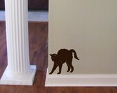 Black Cat decor Halloween Decal kitty wall Art vinyl Sticker Pet lovers