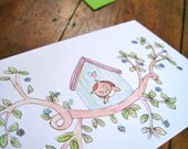 Cute Owl Card - Made with Recycled Paper - Illustration by Giulia Mauri