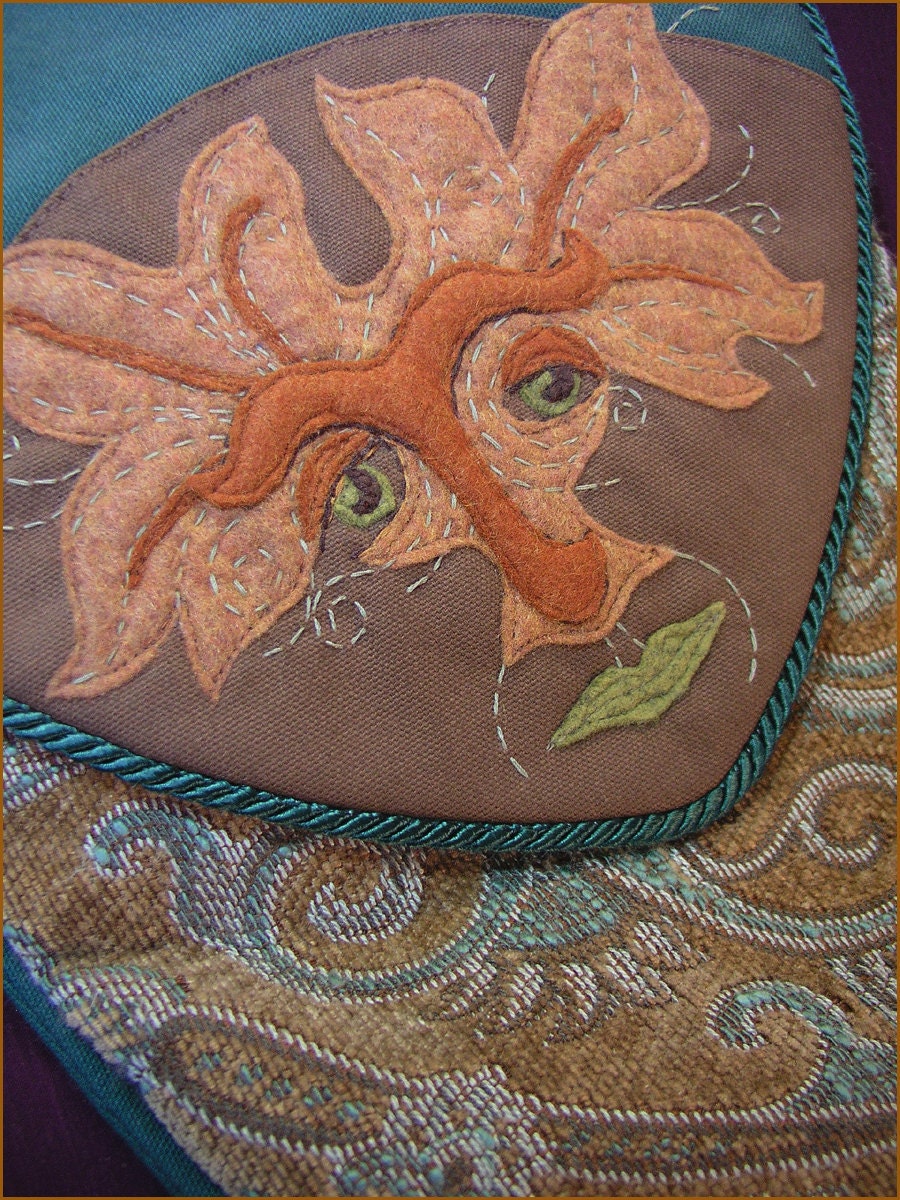 Fiber Art Green Man FINN Soulder Bag