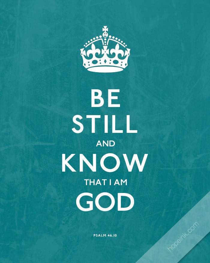 Be Still And Know, Modern Scripture Wall Art, Keep Calm Crown Bible Design (11x14)
