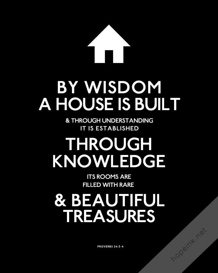 Scripture Art Print, Wisdom House, Modern Design Bible Verse (16x20)