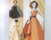 Doll Sewing Pattern Vogue 7381 Gene Trent 15 1/2 Inch Evening Gown Vintage Retro 1950s Style Couturier Dresses UNCUT