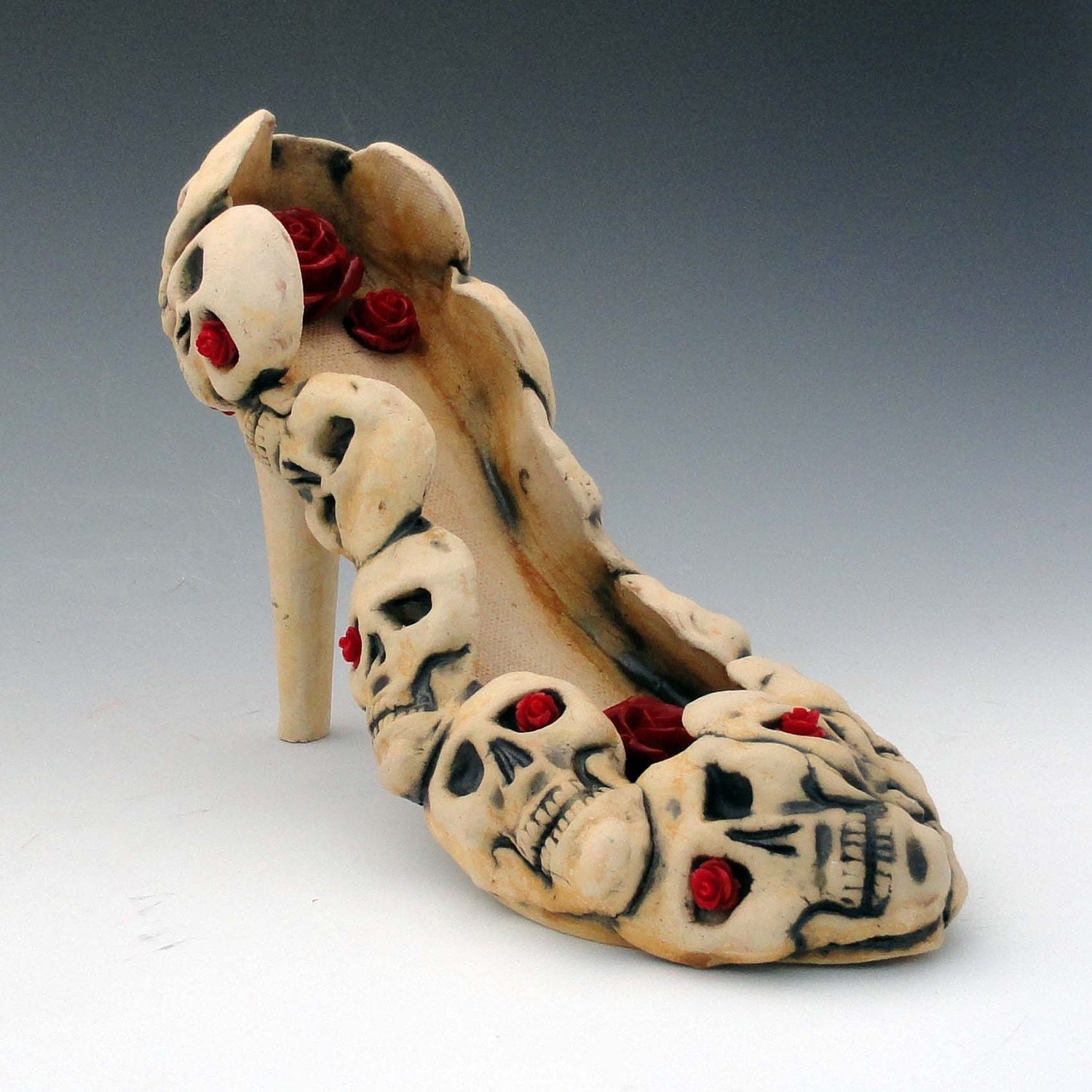 Dia de los Muertos Ceramic Shoe Sculpture Made to order