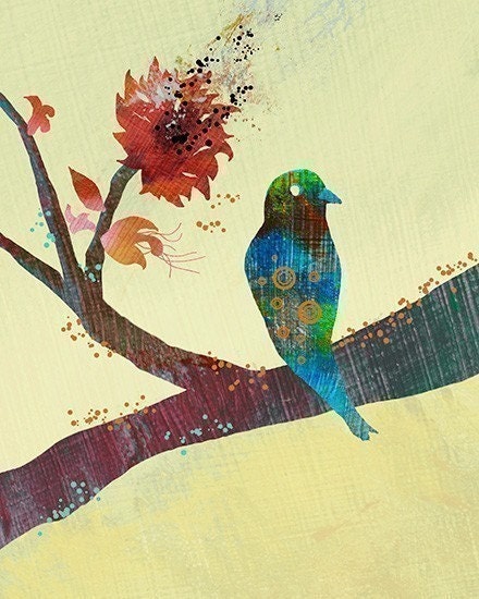 Bird Branch Art - The World Standing Still - 8x10 Print