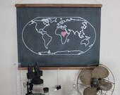 Chalkboard World Map - SMALL SIZE
