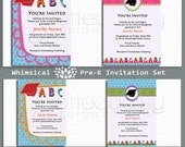 Instant Download--Whimsical Pre-K Graduation Invitation Templates
