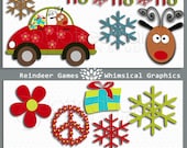 Instant Download--Reindeer Games Whimsical Cliparts