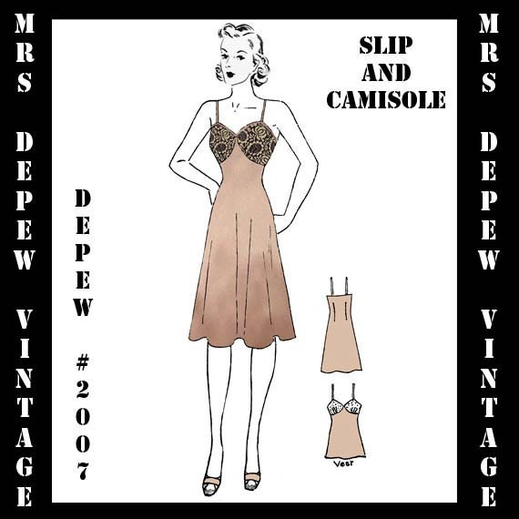 Vintage Sewing Pattern 1940's Pauline Slip and Camisole Printable PDF Copy 34 Bust Depew 2007 -INSTANT DOWNLOAD-