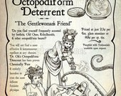 Steampunk Advertisement - 18 x 24 Inch Art Print - Dr. Oh's Octopodiform Deterrent