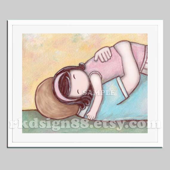 Father daughter nursery art for girl nursery decor, kids wall art for girl room, girl art print fathers day, hug blonde brown - My Hero 8x10