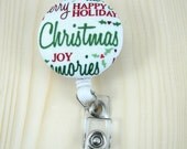 Christmas Badge Reel Retractable Badge Holder - Christmas