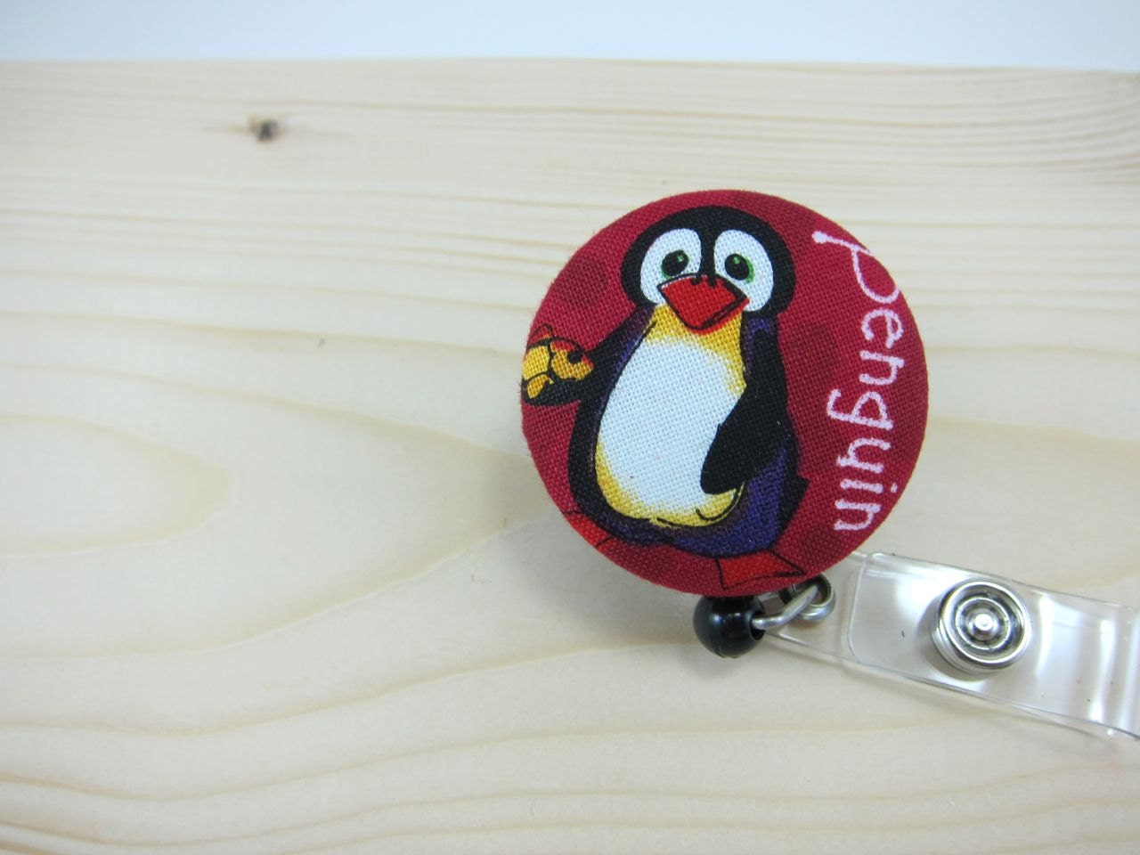Badge ID Holder Retractable Badge Reel Lanyard - Penguin