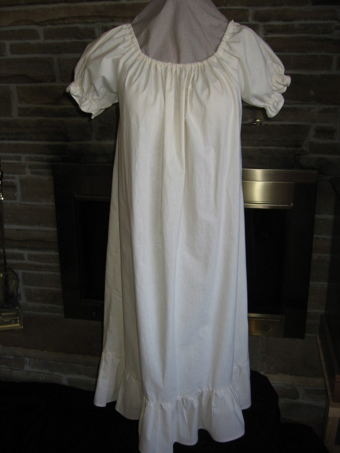 Custom Made Renaissance Medieval Tudor Pirate Colonial chemise shirt dress with elastic neckline