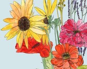 Farmer's Market Bouquet - Watercolor Art Print