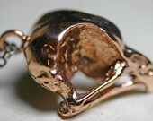 the underworld. part ii. baby owl skull necklace. rose gold version.