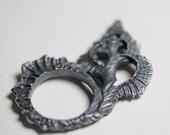 the sea witch. shell skeleton ring.