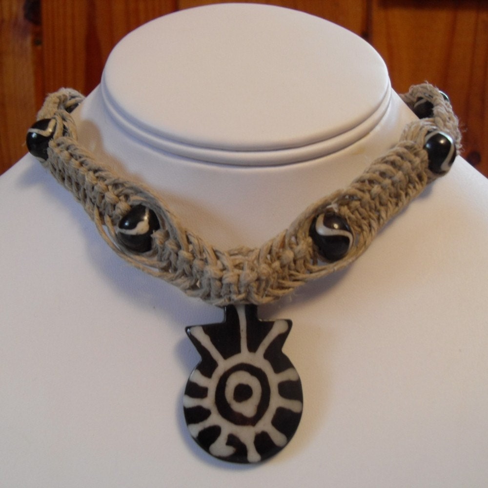 Bone Fishbone Hemp Necklace by JoysHempJewelry on Etsy